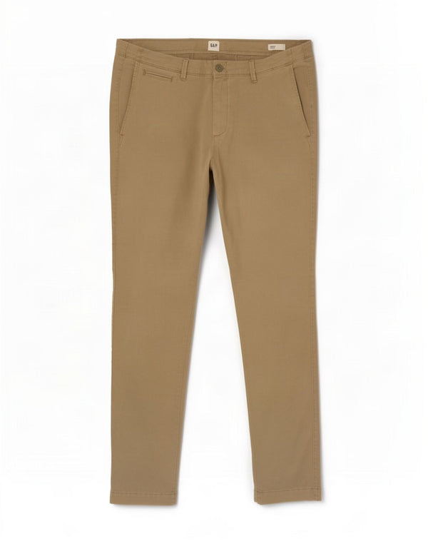 Calças Chino Skinny Masculinas Gap W34 L32 Algodão Bege