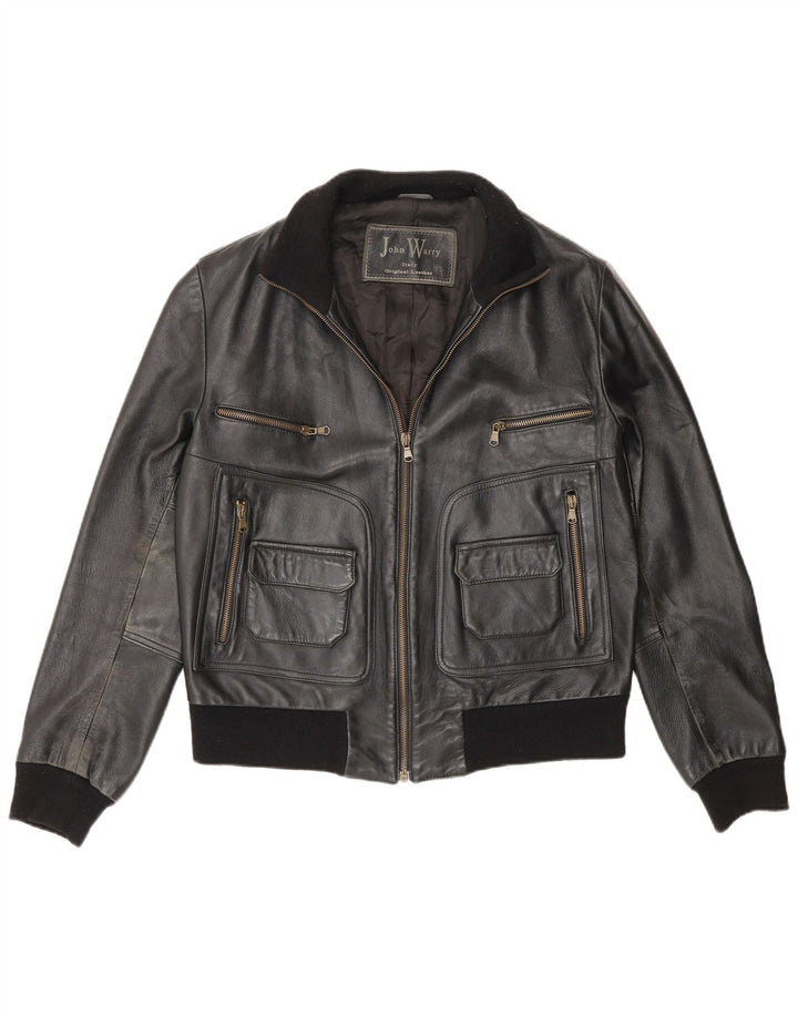 Vintage Mens Leather Jacket UK 38 Medium Black