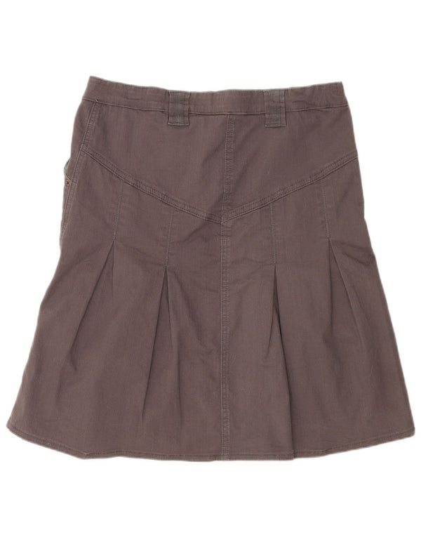 Benetton Womens A-Line Skirt Small W32 Grey Cotton