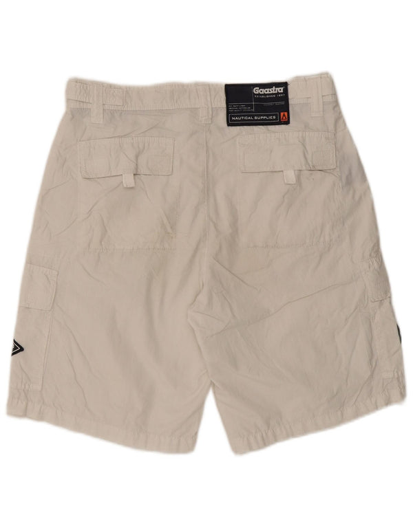 Gaastra Herre Graphic Cargo Shorts Små W29 Hvid Bomuld