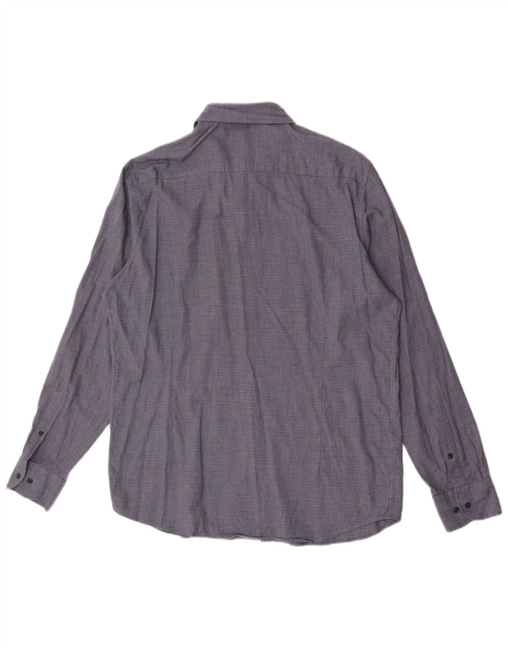 Massimo Dutti Mens Shirt XL Blue Check Cotton