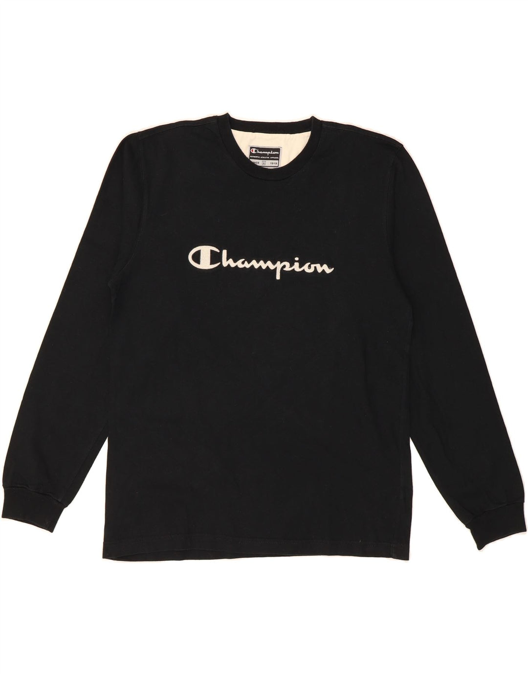 CHAMPION Mens Graphic Top Long Sleeve Medium Black Cotton Vintage Champion and Second-Hand Champion from Messina Hembry 