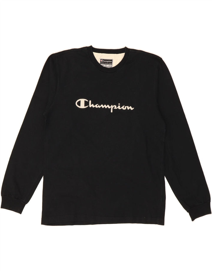 CHAMPION Mens Graphic Top Long Sleeve Medium Black Cotton Vintage Champion and Second-Hand Champion from Messina Hembry 