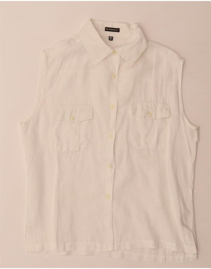 Best Company Womens Sleeveless Shirt Blouse IT 44 Medium White