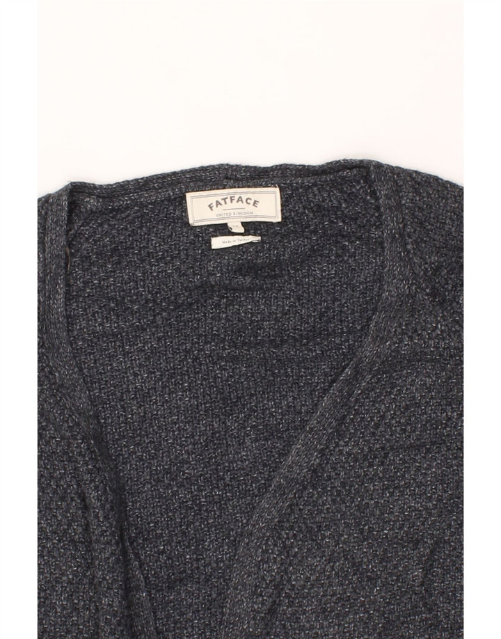 FAT FACE Womens Open Cardigan Sweater UK 12 Medium Navy Blue Viscose Vintage Fat Face and Second-Hand Fat Face from Messina Hembry 