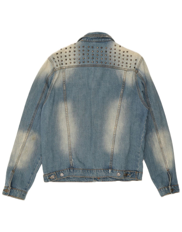 Jachetă vintage pentru bărbați din denim învechit UK 42 XL, bumbac albastru