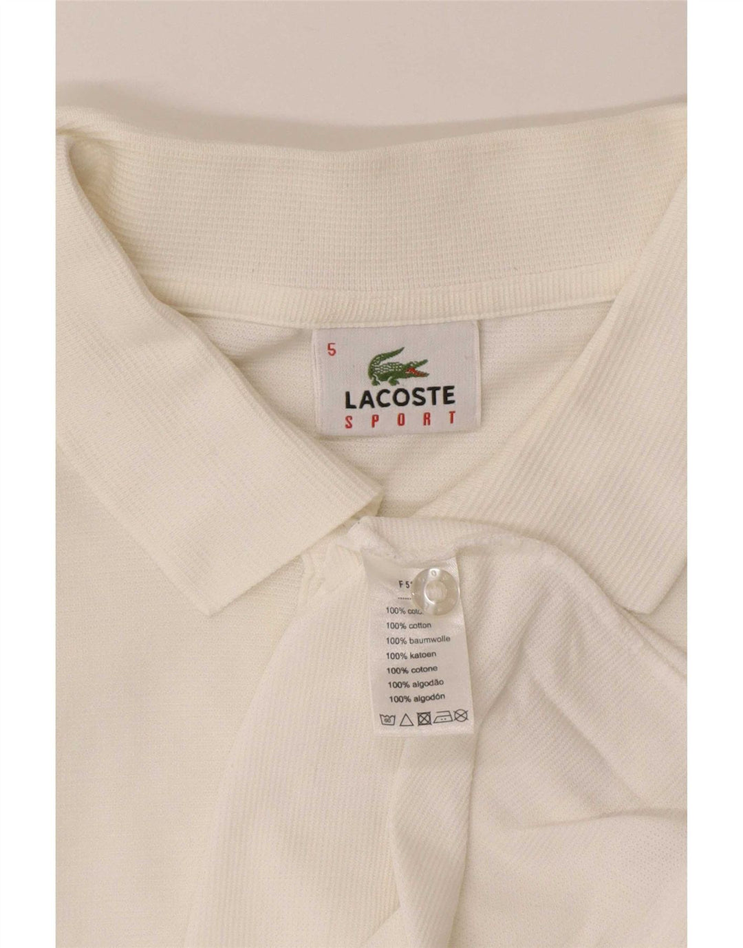 Lacoste herre poloskjorte str. 5 Large Hvid bomuld