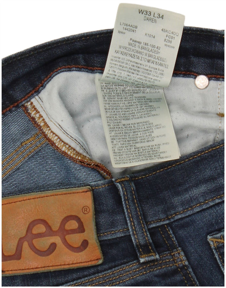 Lee Mens Daren Slim Jeans W33 L31 Blue Cotton