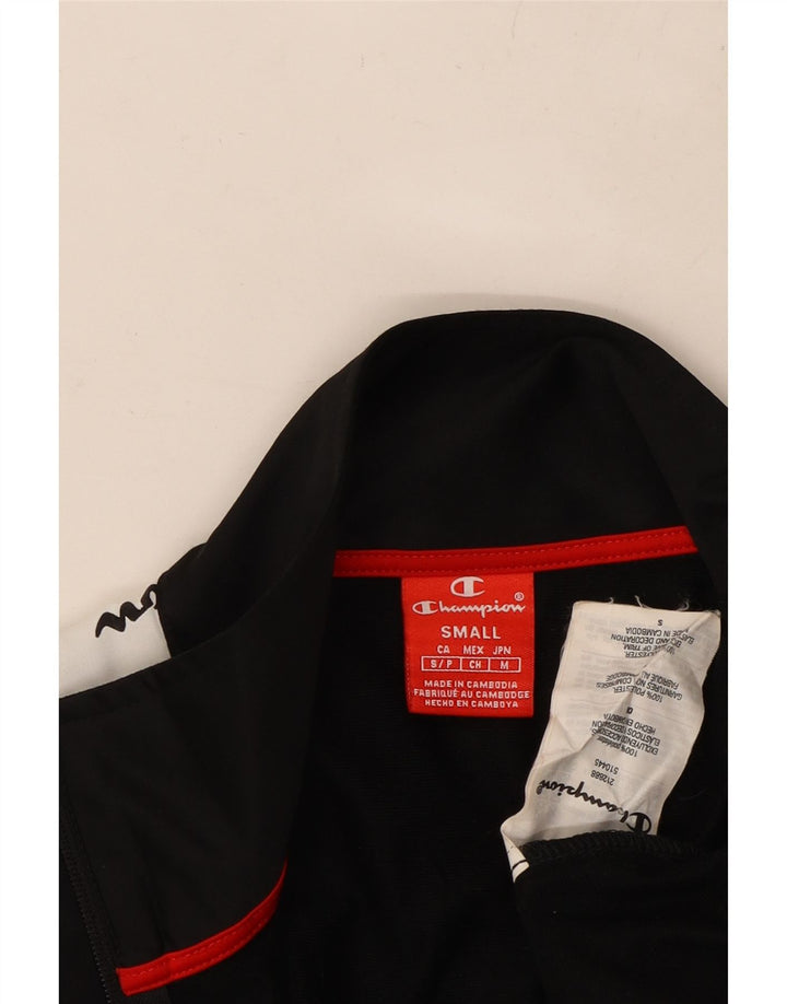 CHAMPION Mens Graphic Tracksuit Top Jacket Small Black Colourblock