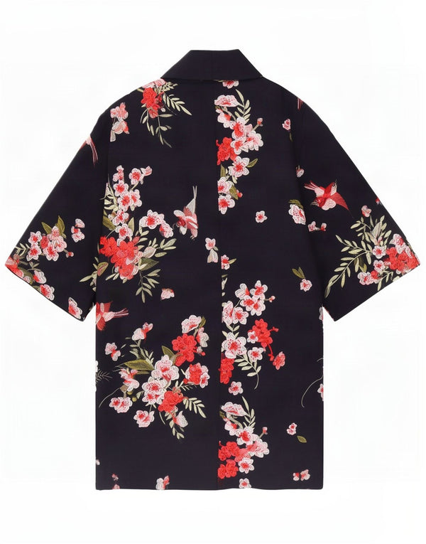 Ted Baker Pardessus surdimensionné à manches 3/4 pour femme UK 10 Petit bleu marine floral