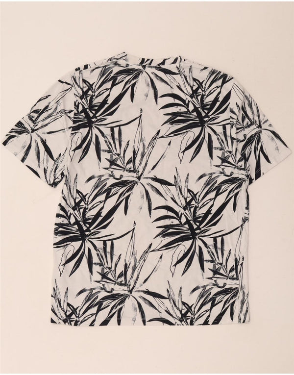 T-shirt da uomo Jack & Jones Top grande in cotone floreale bianco