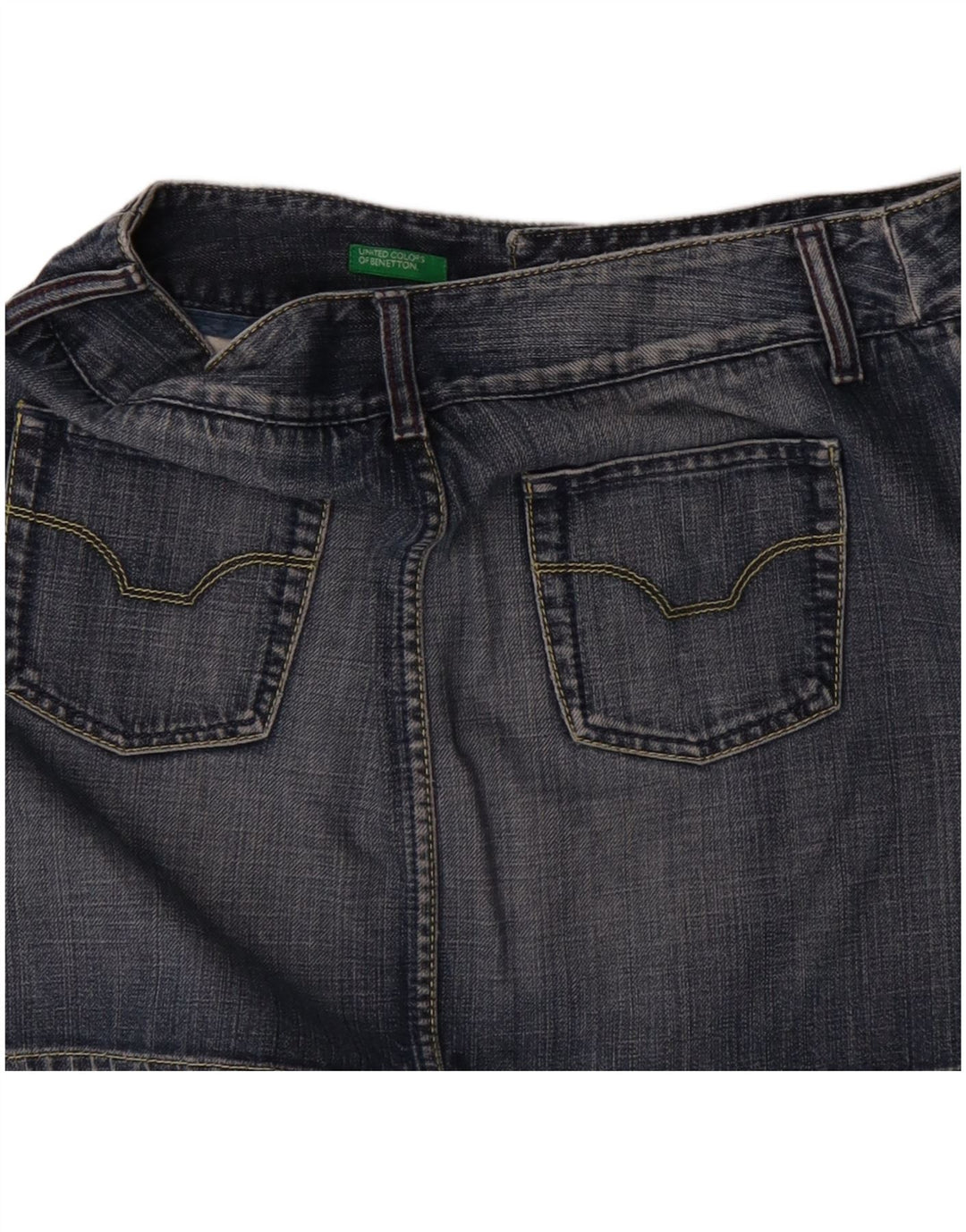 Benetton Womens Mini Denim Skirt IT 44 Medium W32  Blue Cotton