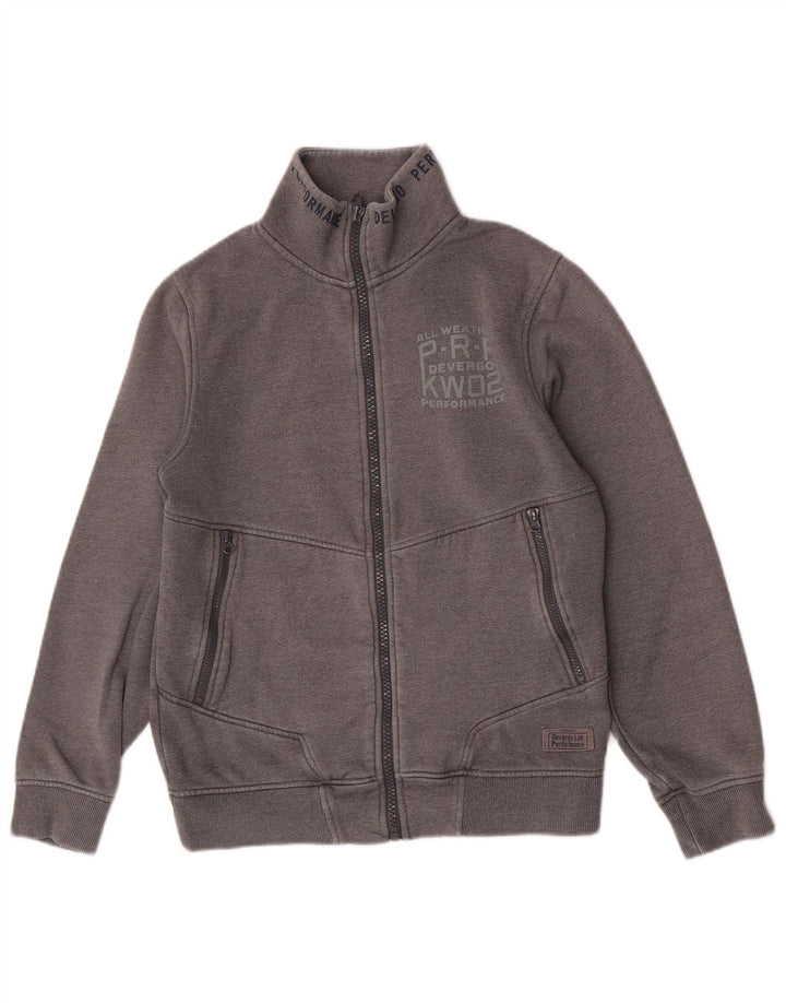 vintage Mens Survêtement Top Veste Gris Moyen Coton