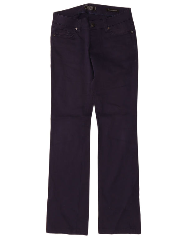 Guess Damen Starlet Straight Freizeithose W26 L32 Marineblaue Baumwolle
