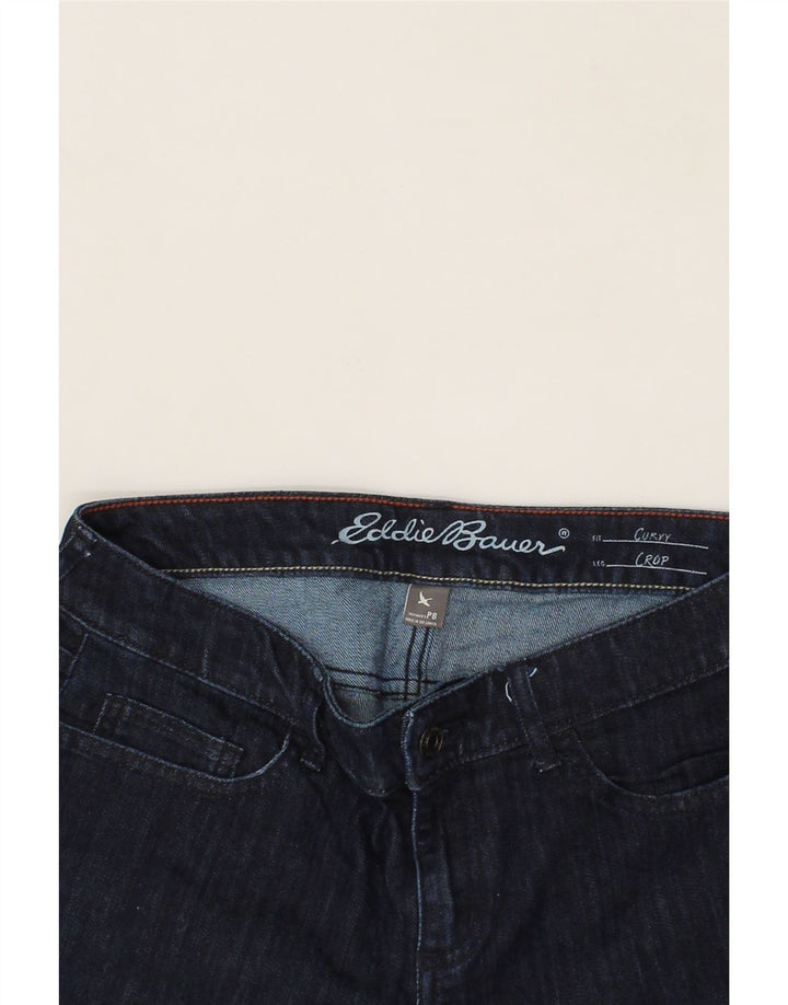 EDDIE BAUER Womens Curvy Cropped Jeans US 8 Medium W30 L22 Navy Blue Vintage Eddie Bauer and Second-Hand Eddie Bauer from Messina Hembry 