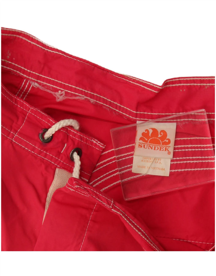 Sundek Mens Swimming Shorts Medium  Red Nylon