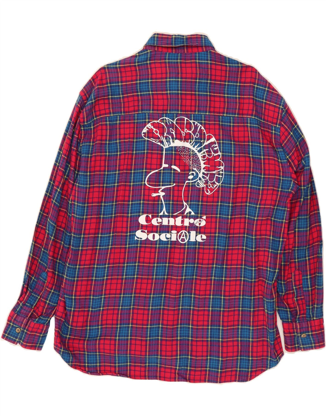 PASDEMER Mens Graphic Flannel Shirt Large Multicoloured Check Cotton Vintage Pasdemer and Second-Hand Pasdemer from Messina Hembry 