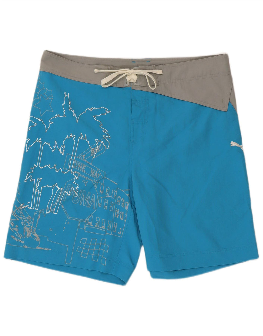 Puma Herre grafiske badeshorts store blå polyester