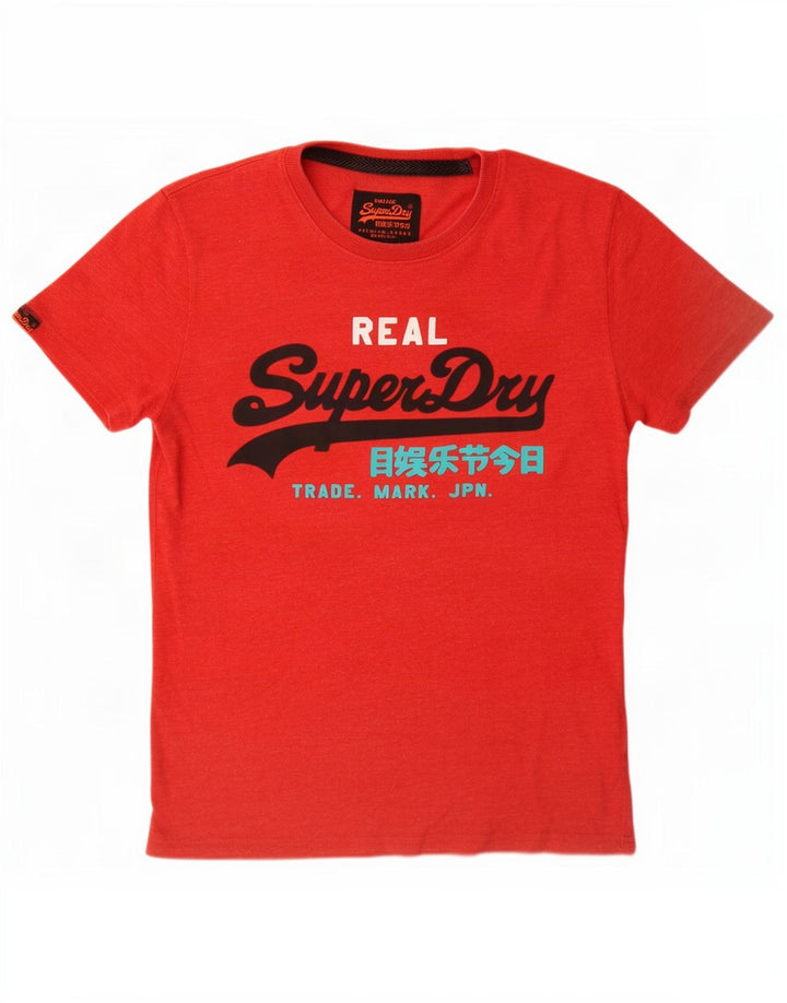 T-shirt grafica da uomo Superdry Top in cotone rosso medio