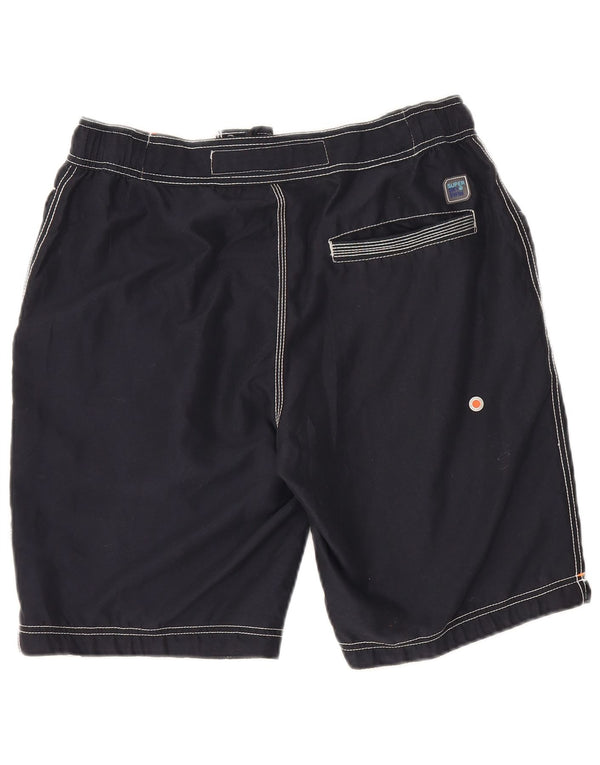 Superdry Mens Graphic Regular Swimming Shorts Large Navy Blue Polyester