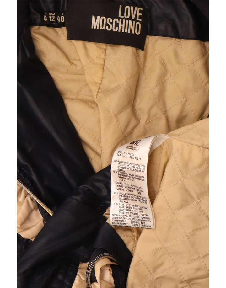 Moschino Womens Utility Jacket US 12 Large Navy Blue Polyester