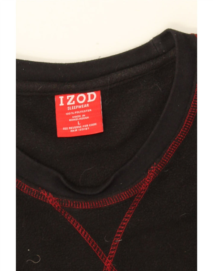 IZOD Herren-Fleecepullover, groß, schwarzes Polyester