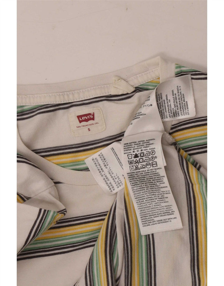 Levi's herre T-shirt top lille hvid stribet bomuld