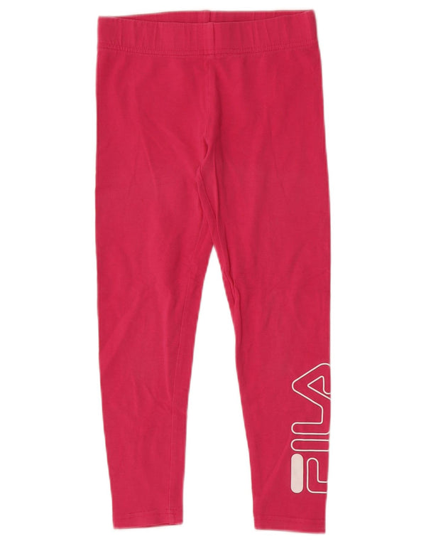 Fila Mädchen-Leggings mit Grafik, 7–8 Jahre, rosa Baumwolle