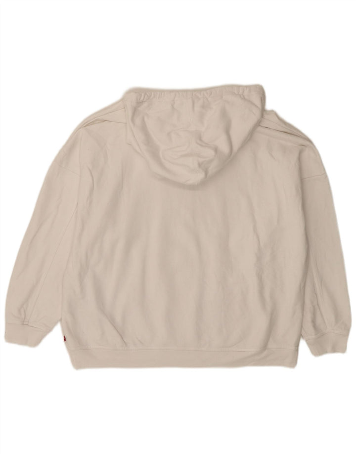 Levi's Mens Graphic Hoodie Jumper Large White Cotton