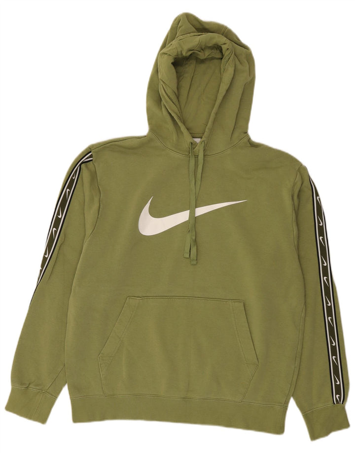 Nike Mens Graphic Hoodie Jumper Medium Green Cotton