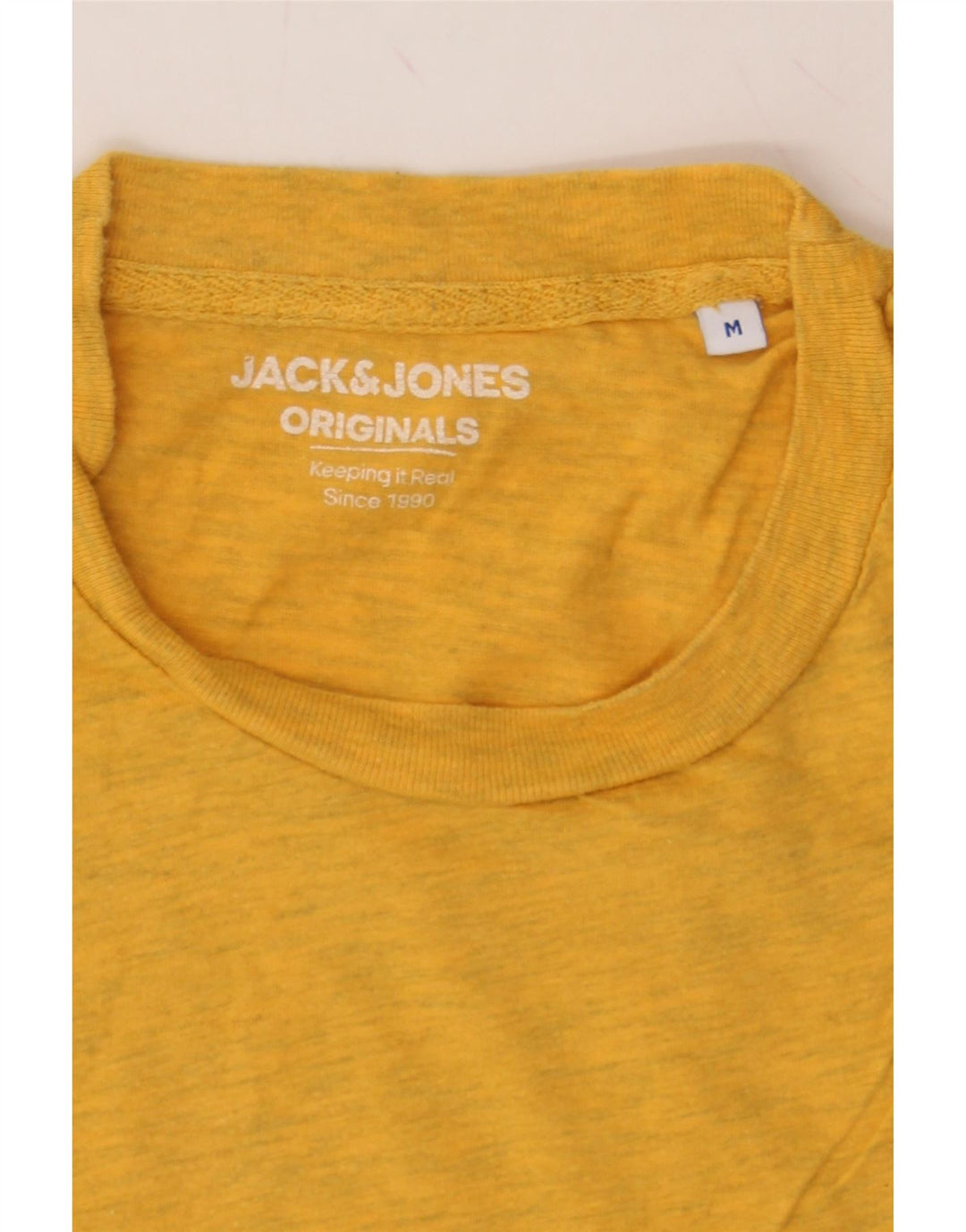 JACK & JONES Mens T-Shirt Top Medium Yellow Flecked Cotton Vintage Jack & Jones and Second-Hand Jack & Jones from Messina Hembry 
