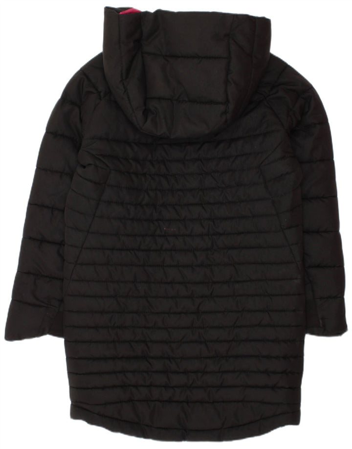 Nike Girls Hooded Padded Coat 4-5 Years Small Black Polyester