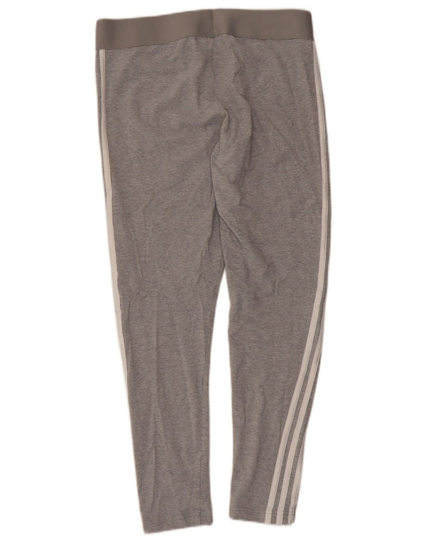 Adidas Womens Crop Leggings UK 16/18 Large Grey Bomuld
