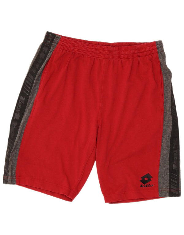 Pantaloncini sportivi grafici da uomo Lotto UK 42/44 XL Cotone color block rosso