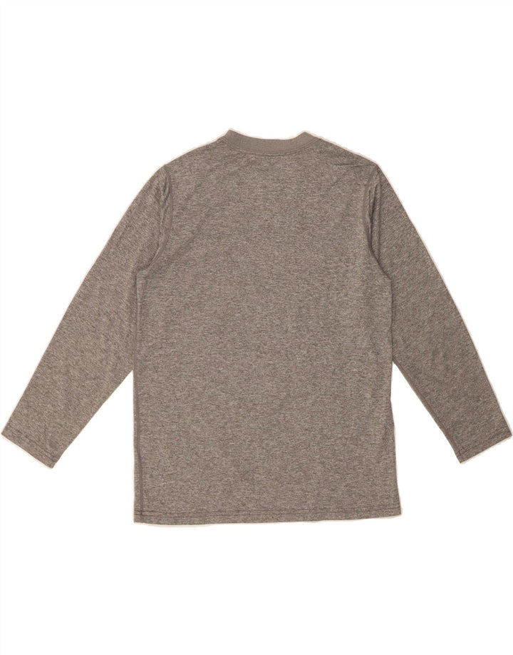 NIKE Boys Dri Fit Graphic Top Long Sleeve 10-11 Years Medium Grey Vintage Nike and Second-Hand Nike from Messina Hembry 