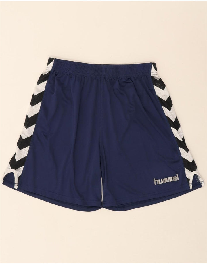 HUMMEL Mens Graphic Sport Shorts Small Navy Blue Polyester Vintage Hummel and Second-Hand Hummel from Messina Hembry 