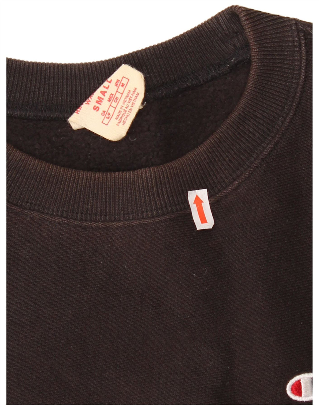 CHAMPION Mens Graphic Sweatshirt Jumper Small Black Cotton
