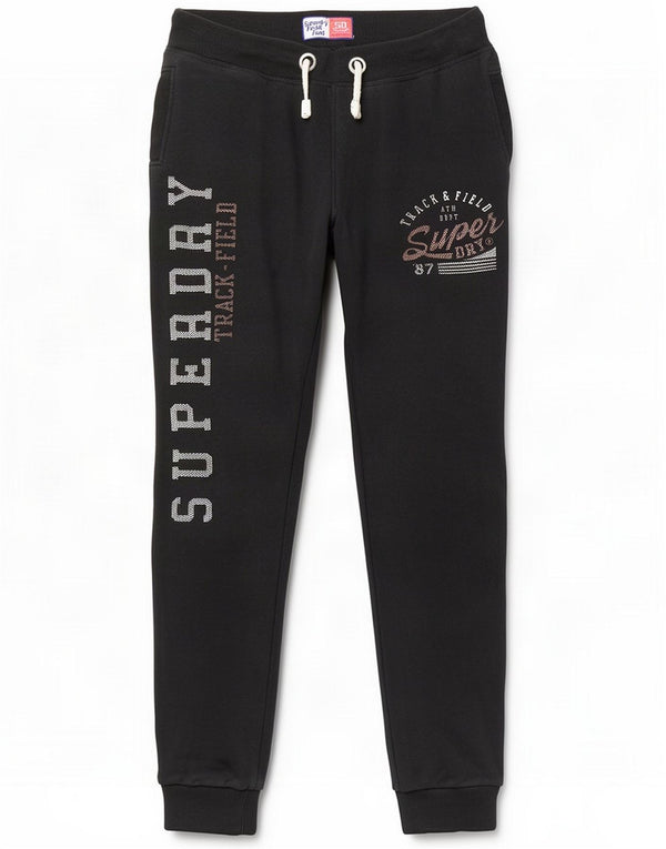 Superdry Womens Graphic Trenirka Trousers Trousers UK 14 Large Navy Blue