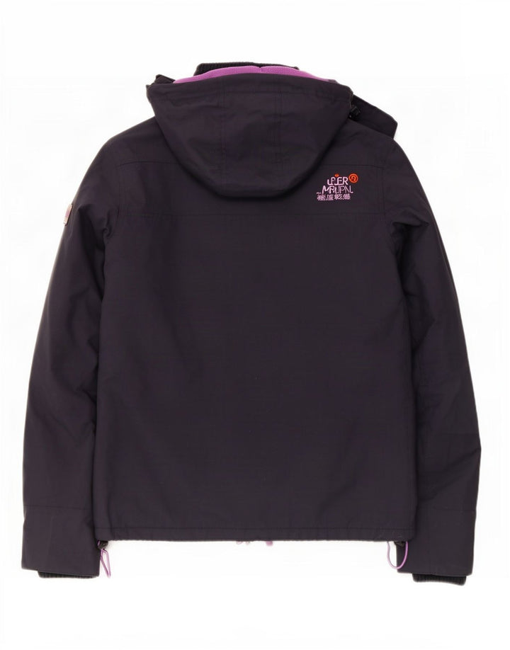 Giacca a vento con cappuccio da donna Superdry UK 14 medio blu navy