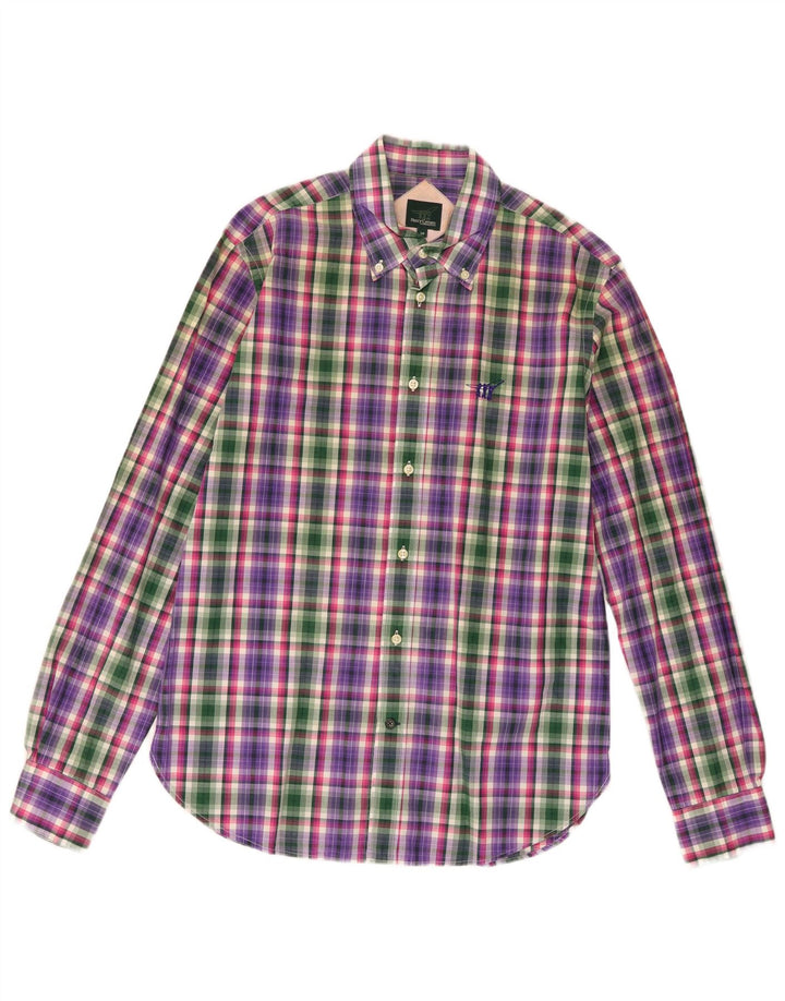 Henry Cottons Mens Shirt Size 39 Medium Multicoloured Check Cotton
