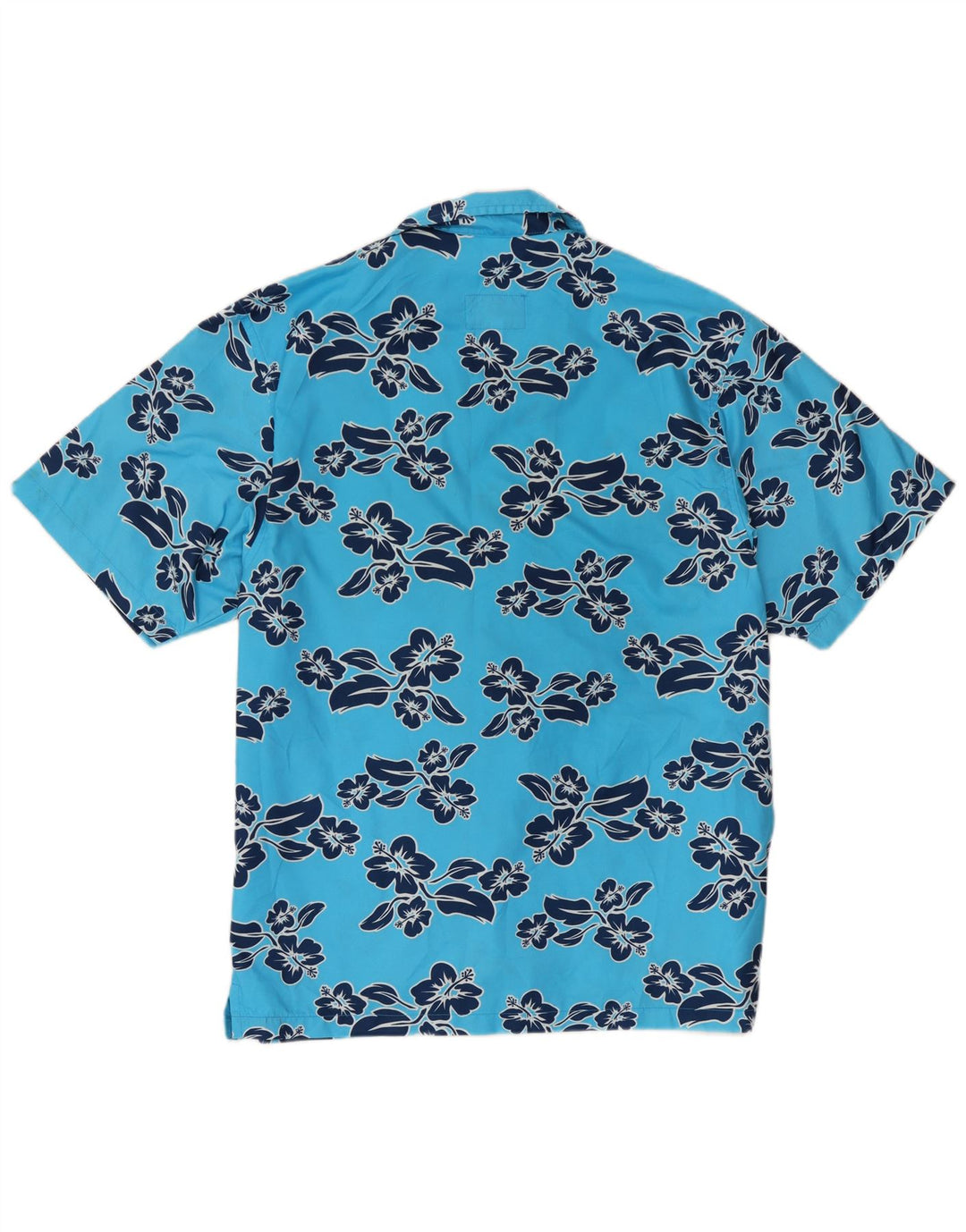 Astrolabio Mens Short Sleeve Shirt Large Blue Floral Polyester