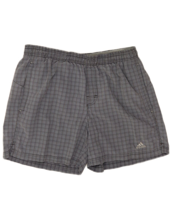 Adidas Mens Swimming Shorts Large  Grey Check Nylon