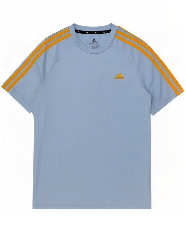 Adidas Boys Aeroready T-Shirt Top 13-14 Years Blue Polyester