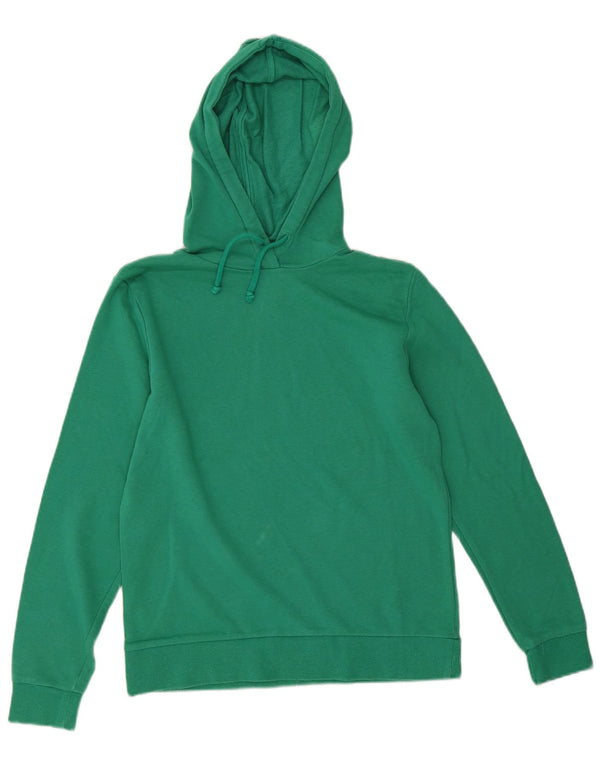 Marks & Spencer Womens Hoodie Jumper UK 10 Small Green Cotton