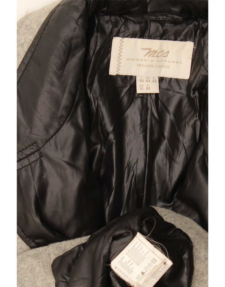 Marlboro Classics Womens Blazer Jacket UK 16 Large Grey Colourblock