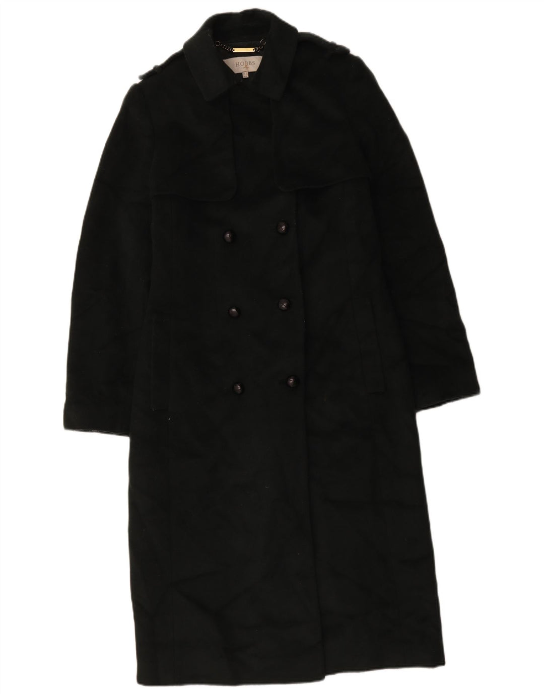 Hobbs Manteau militaire à double boutonnage pour femme UK 12 Laine vert moyen