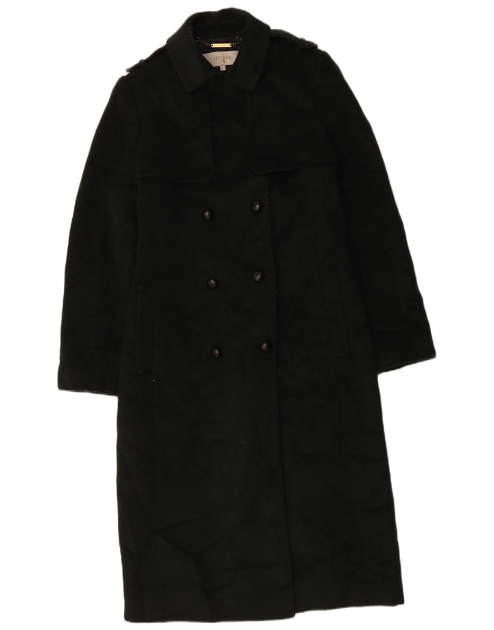 Hobbs Manteau militaire à double boutonnage pour femme UK 12 Laine vert moyen