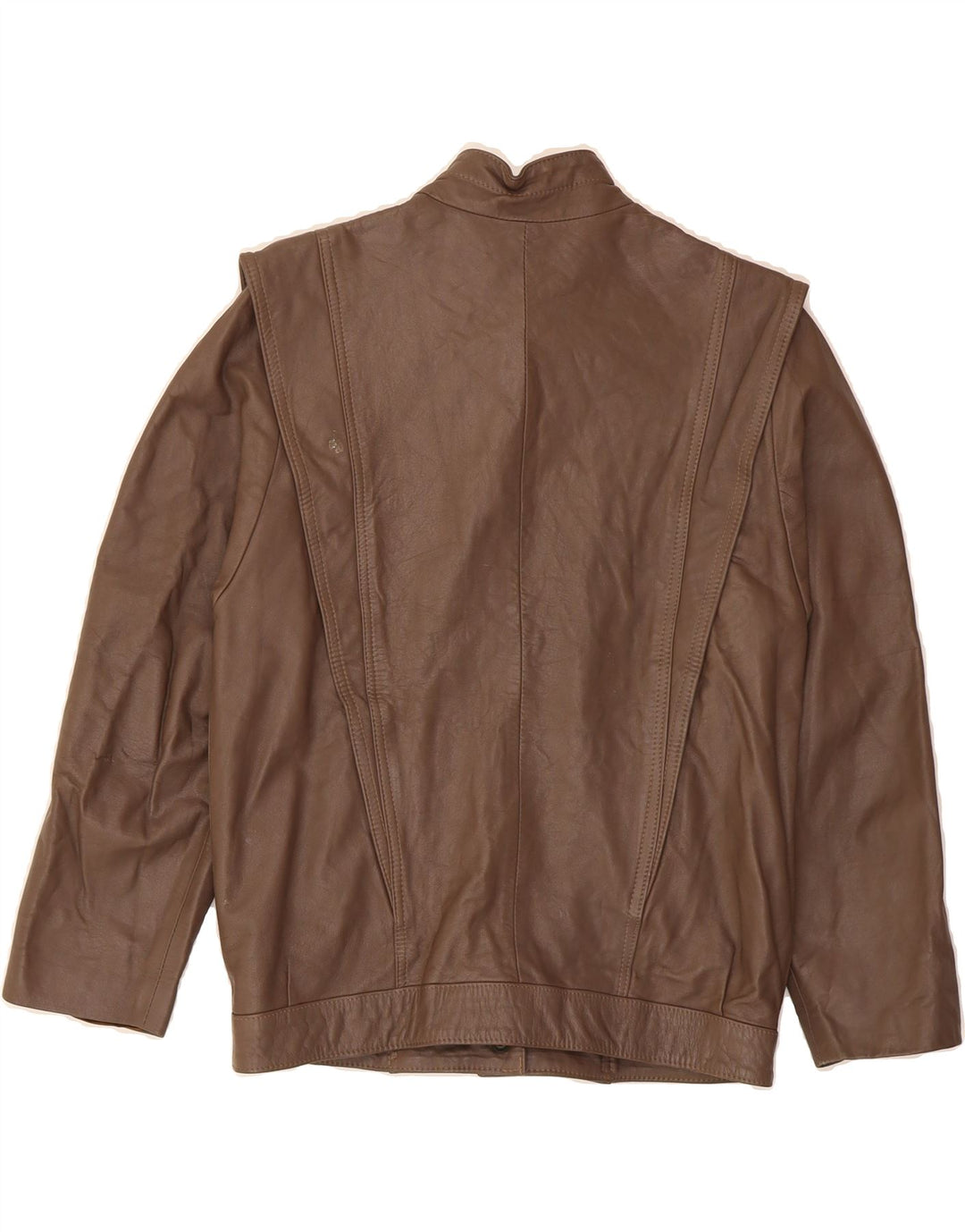 JULIAN VARD Womens Leather Jacket UK 10 Small Brown Leather Vintage Julian Vard and Second-Hand Julian Vard from Messina Hembry 