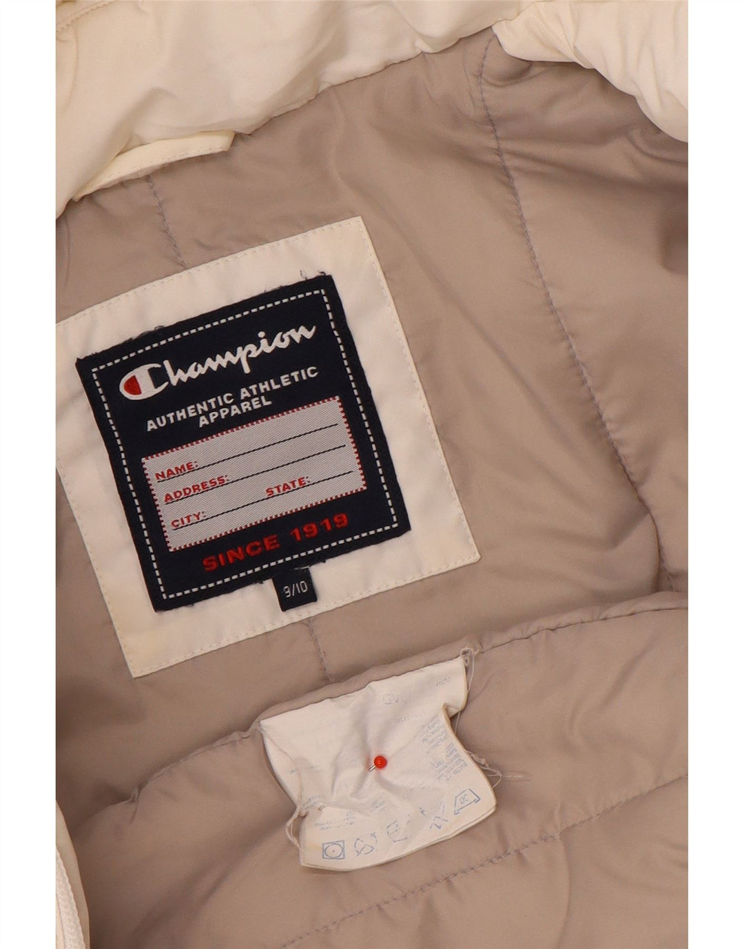 Champion Girls Hooded Padded Coat 9-10 Years White Polyester