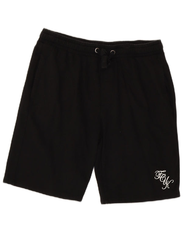 French Connection Herren-Sportshorts XL aus schwarzer Baumwolle